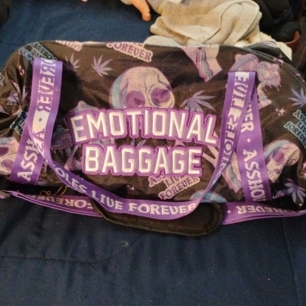 Black and Purple Graphic Bag